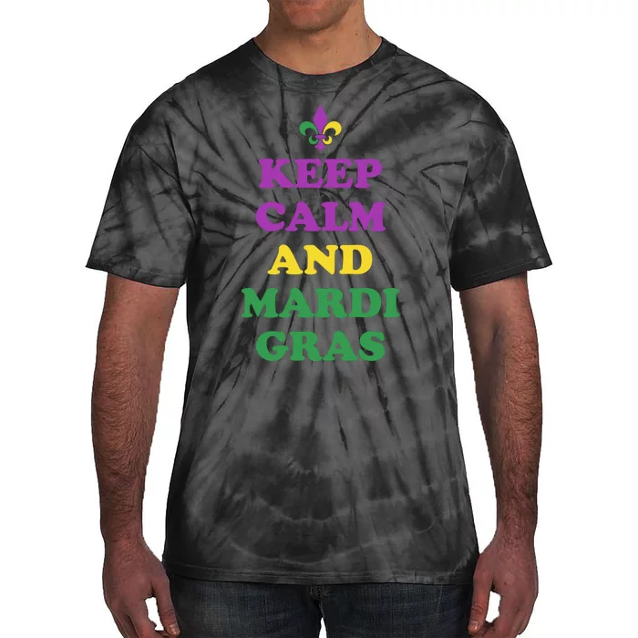 Keep Calm And Mardi Gras Festive Tie-Dye T-Shirt