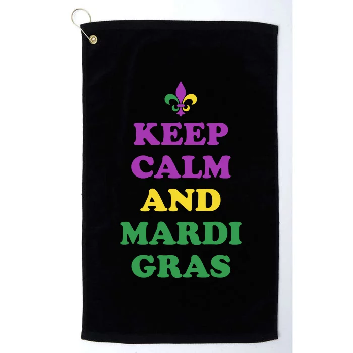 Keep Calm And Mardi Gras Festive Platinum Collection Golf Towel