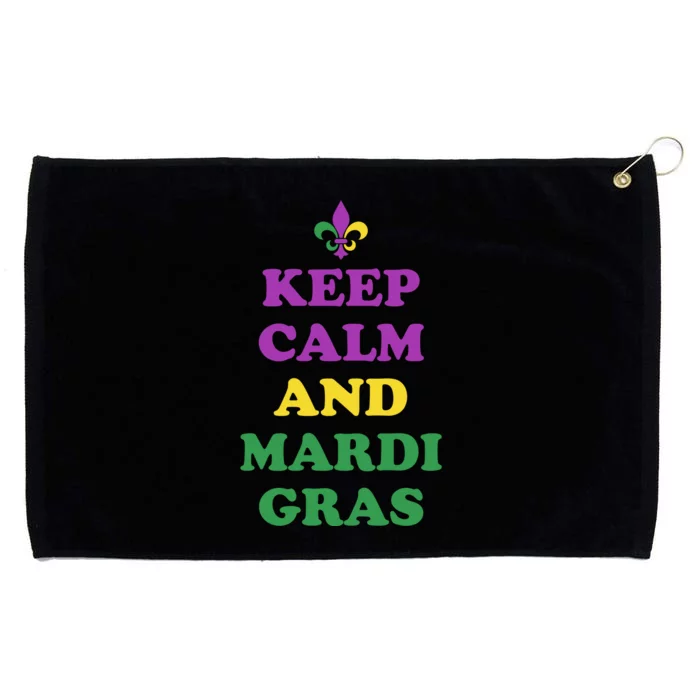 Keep Calm And Mardi Gras Festive Grommeted Golf Towel