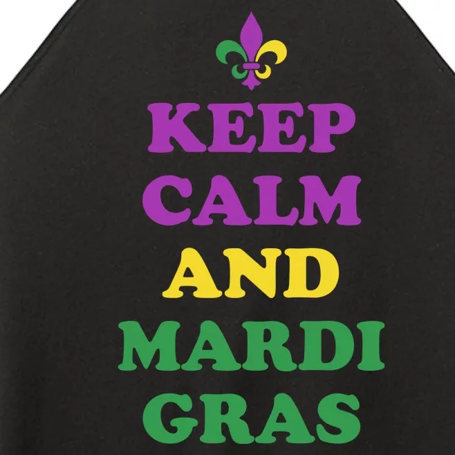 Keep Calm And Mardi Gras Festive Women’s Perfect Tri Rocker Tank