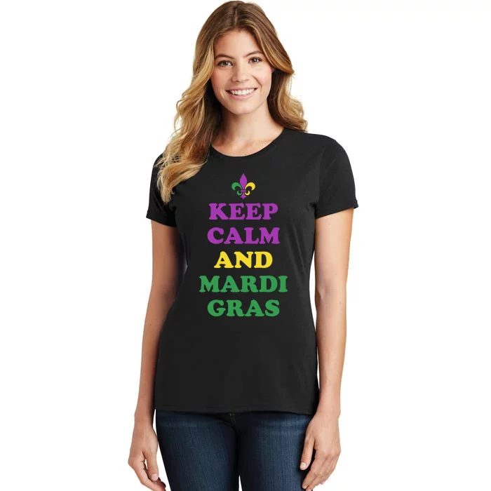 Keep Calm And Mardi Gras Festive Women's T-Shirt