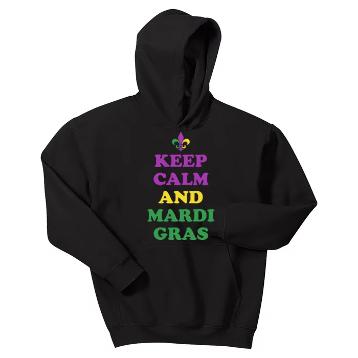 Keep Calm And Mardi Gras Festive Kids Hoodie