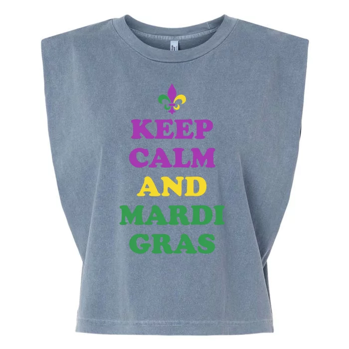 Keep Calm And Mardi Gras Festive Garment-Dyed Women's Muscle Tee