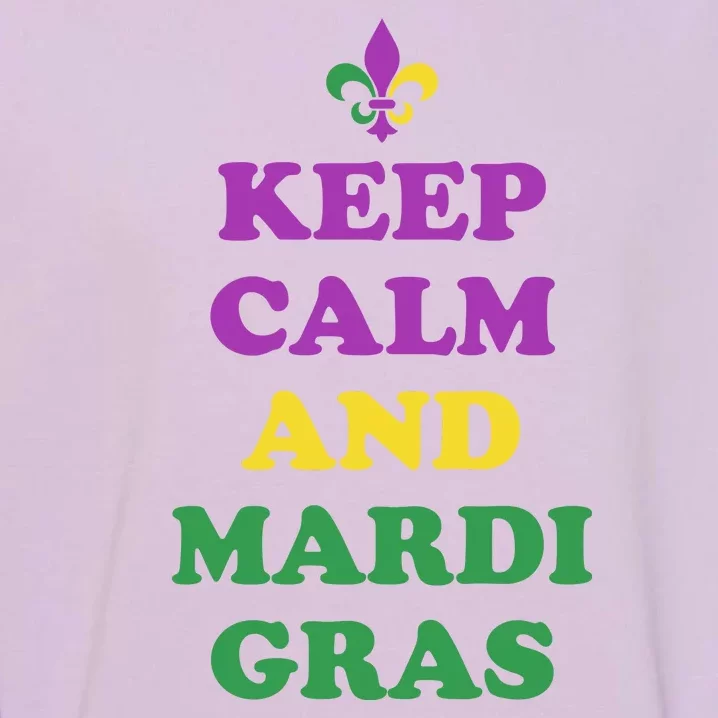 Keep Calm And Mardi Gras Festive Garment-Dyed Sweatshirt