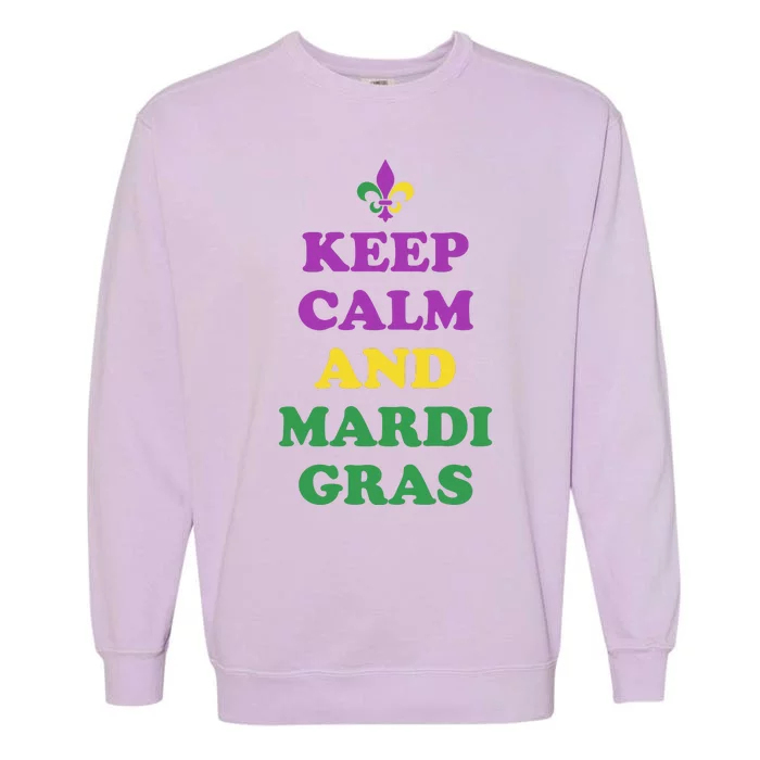 Keep Calm And Mardi Gras Festive Garment-Dyed Sweatshirt