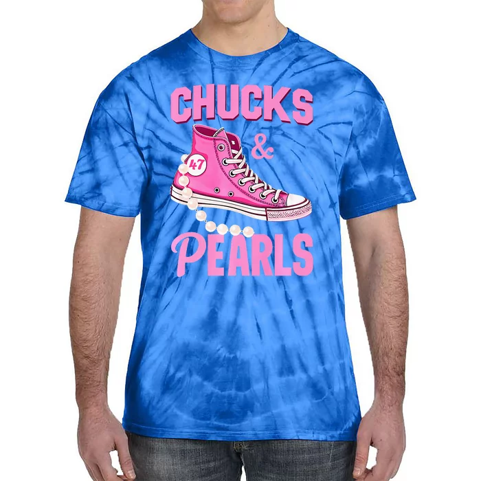 Kamala Chucks And Pearls Harris Walz 2024 Election Tie-Dye T-Shirt