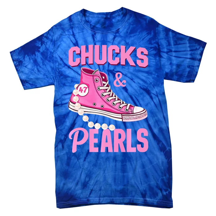 Kamala Chucks And Pearls Harris Walz 2024 Election Tie-Dye T-Shirt