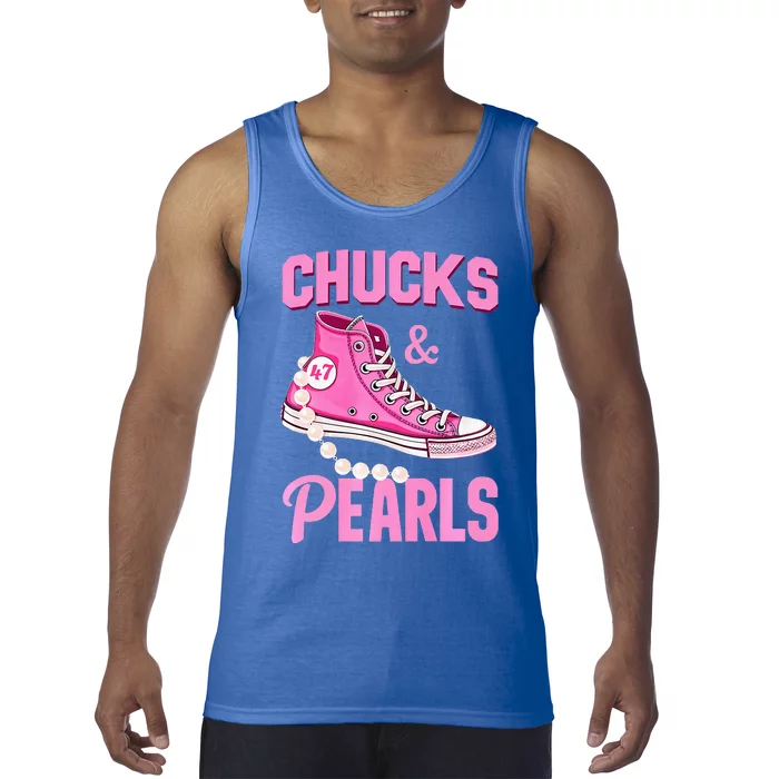 Kamala Chucks And Pearls Harris Walz 2024 Election Tank Top