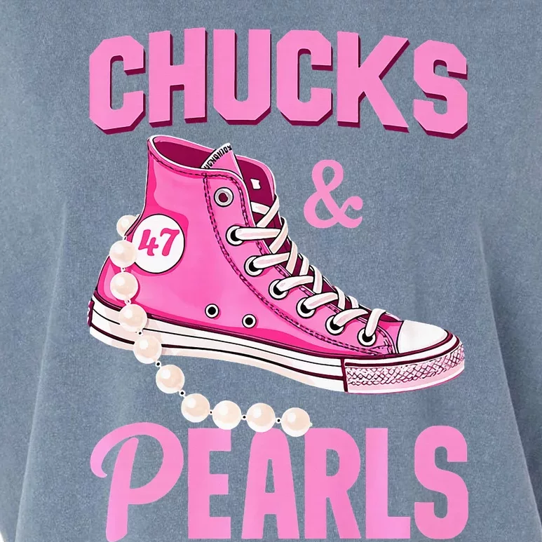 Kamala Chucks And Pearls Harris Walz 2024 Election Garment-Dyed Women's Muscle Tee