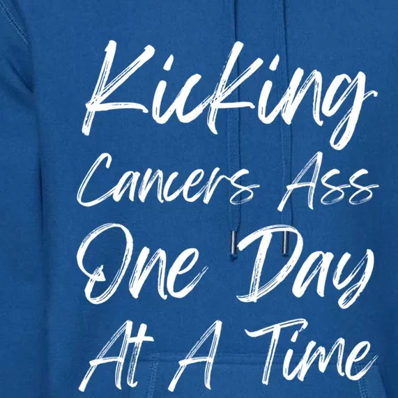 Kicking CancerS Ass One Day At A Time Cancer Awareess Gift Premium Hoodie