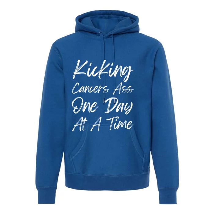 Kicking CancerS Ass One Day At A Time Cancer Awareess Gift Premium Hoodie