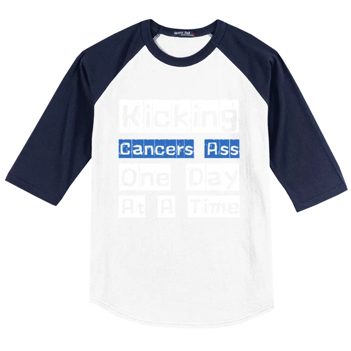 Kicking CancerS Ass One Day At A Time Gift Baseball Sleeve Shirt