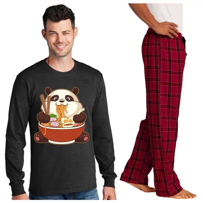 Kawaii Cute Anime Panda Otaku Japanese Ramen Noodles Gift Long Sleeve Pajama Set