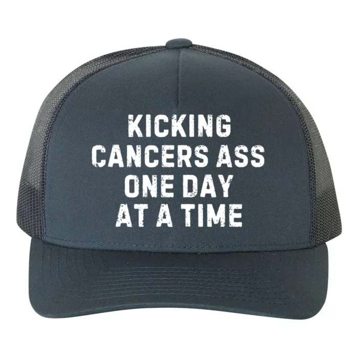 Kicking Cancers Ass One Day At A Time Colorectal Cancer Cool Gift Yupoong Adult 5-Panel Trucker Hat