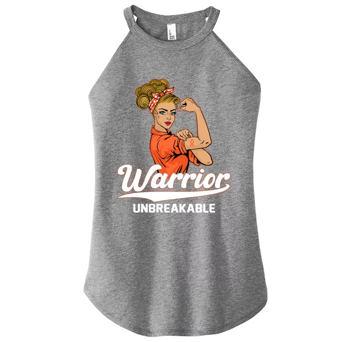 Kidney Cancer Awareness Warrior Unbreakable Survivors Girls Gift Women’s Perfect Tri Rocker Tank