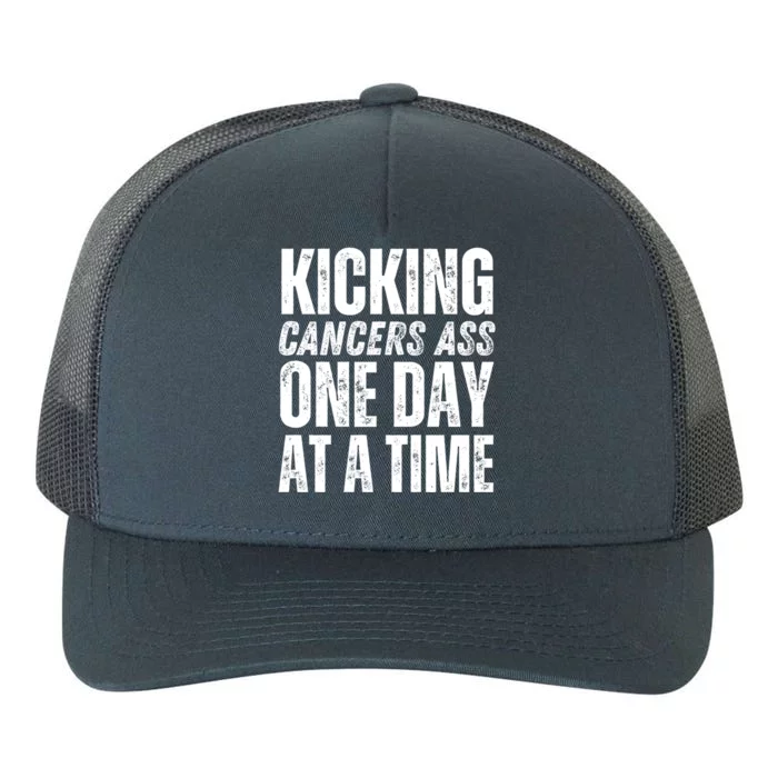 Kicking CancerS Ass One Day At A Time Anti Cancer Funny Funny Gift Yupoong Adult 5-Panel Trucker Hat