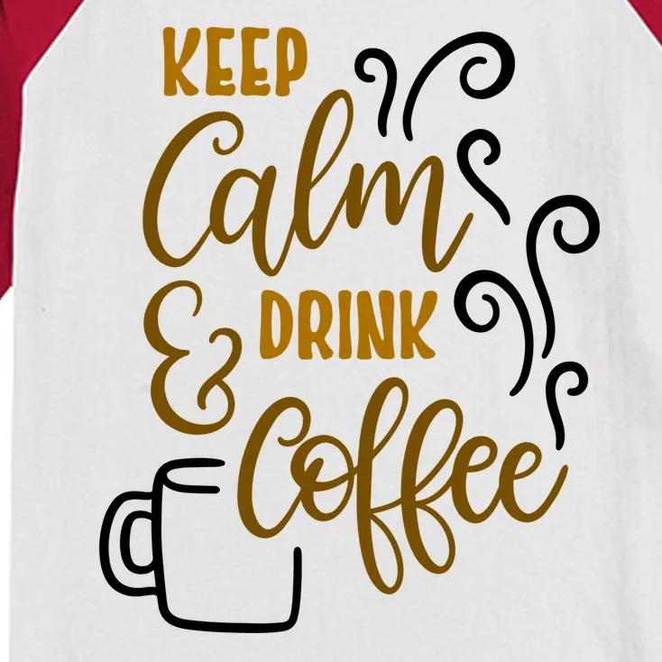 Keep Calm And Drink Coffee Kids Colorblock Raglan Jersey