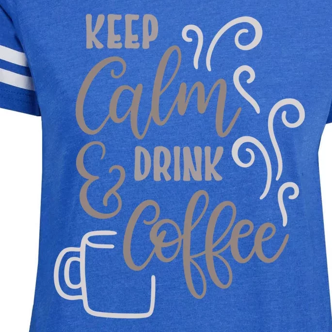 Keep Calm And Drink Coffee Enza Ladies Jersey Football T-Shirt