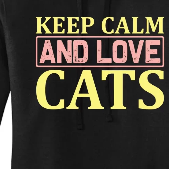 Keep Calm And Love Cats Women's Pullover Hoodie