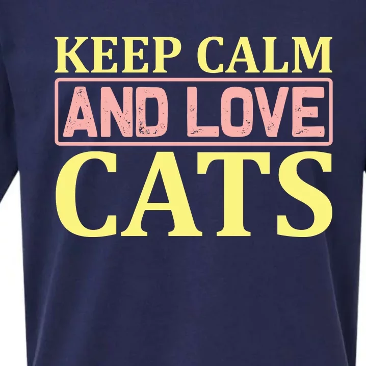 Keep Calm And Love Cats Sueded Cloud Jersey T-Shirt