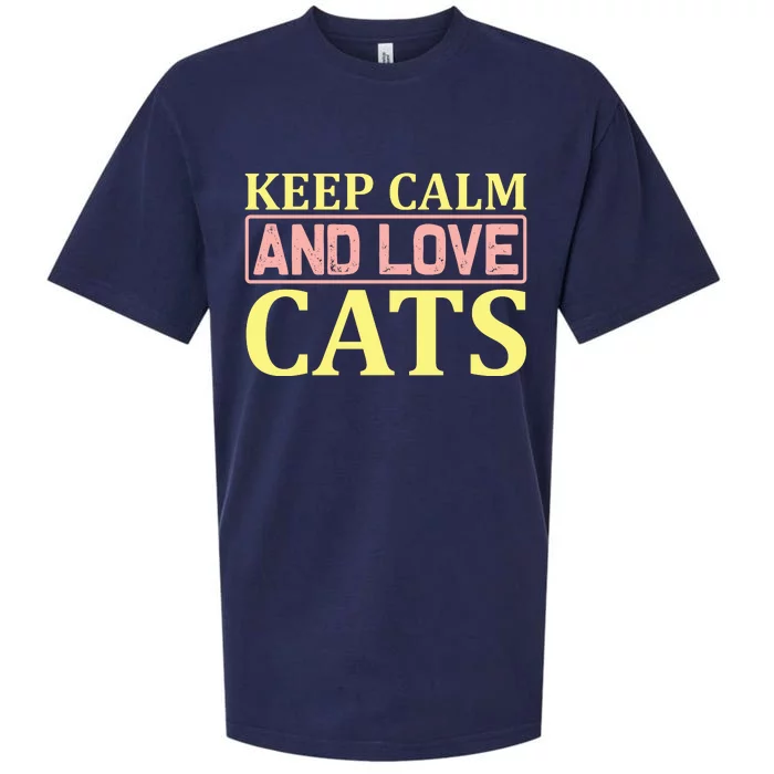 Keep Calm And Love Cats Sueded Cloud Jersey T-Shirt