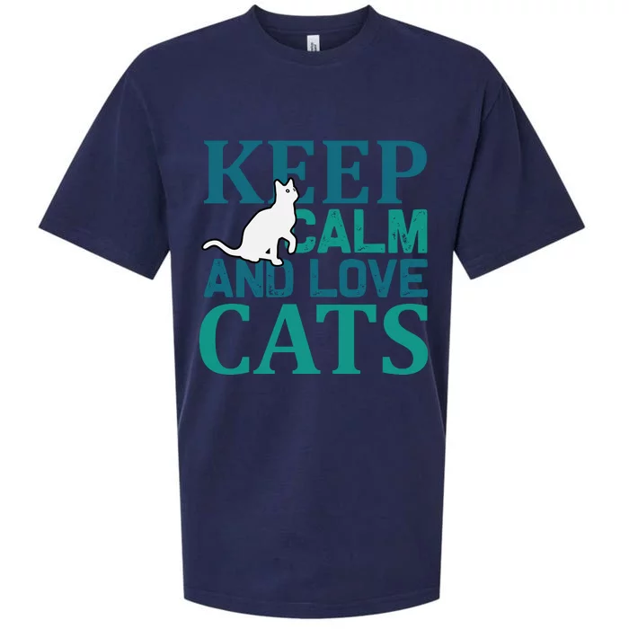 Keep Calm And Love Cats Sueded Cloud Jersey T-Shirt