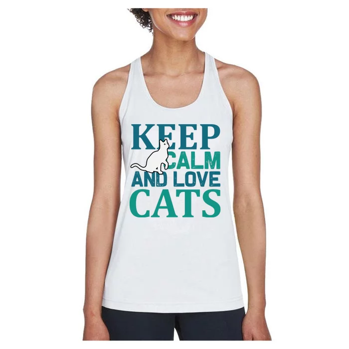 Keep Calm And Love Cats Women's Racerback Tank