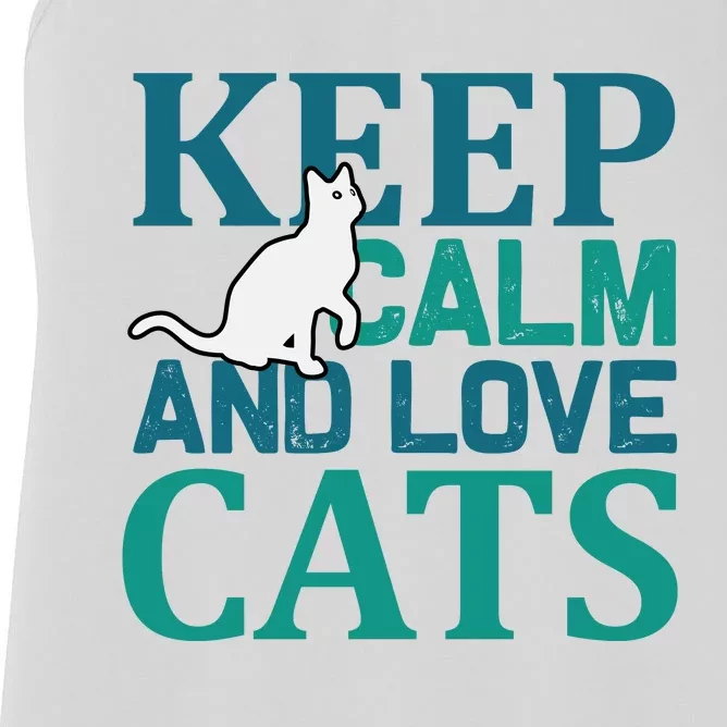 Keep Calm And Love Cats Women's Racerback Tank