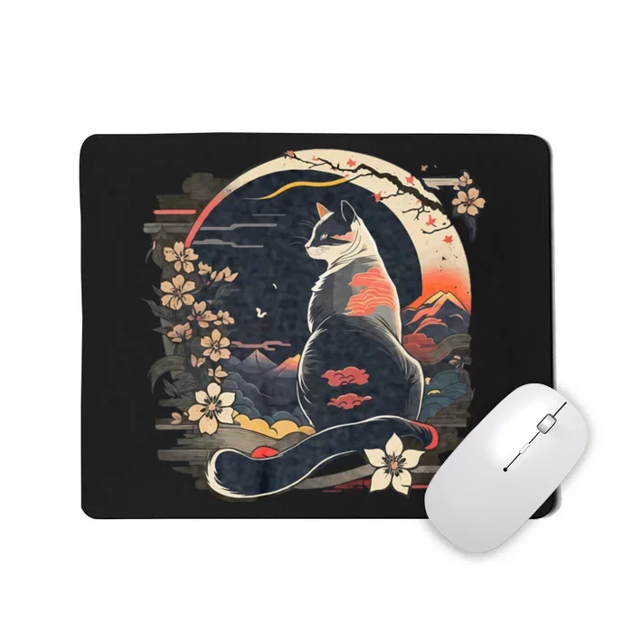 Kawaii Cat Anime Japanese Retro Funny Cat Mousepad