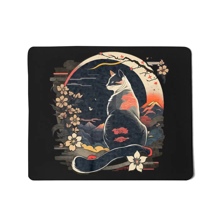 Kawaii Cat Anime Japanese Retro Funny Cat Mousepad