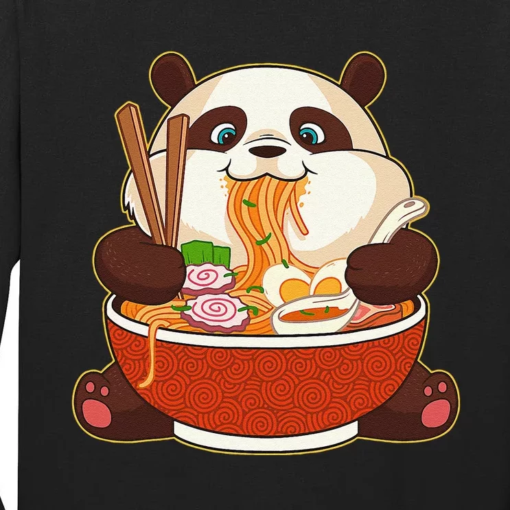 Kawaii Cute Anime Panda Otaku Japanese Ra Noodles Gift Tall Long Sleeve T-Shirt