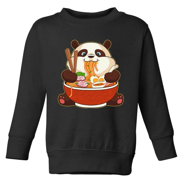 Kawaii Cute Anime Panda Otaku Japanese Ra Noodles Gift Toddler Sweatshirt