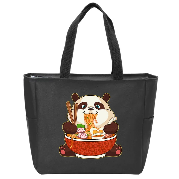 Kawaii Cute Anime Panda Otaku Japanese Ra Noodles Gift Zip Tote Bag