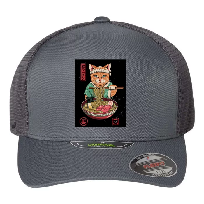 Kawaii Cat Anime Flexfit Unipanel Trucker Cap