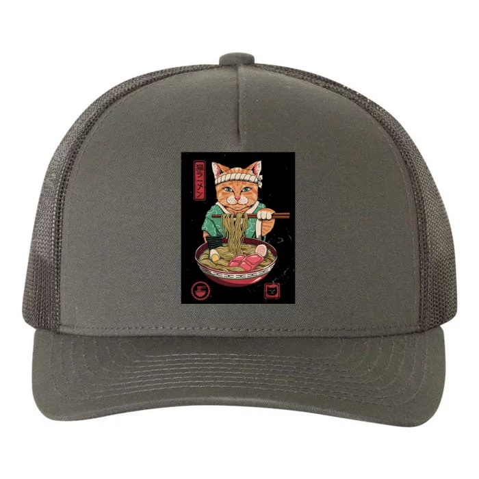 Kawaii Cat Anime Yupoong Adult 5-Panel Trucker Hat