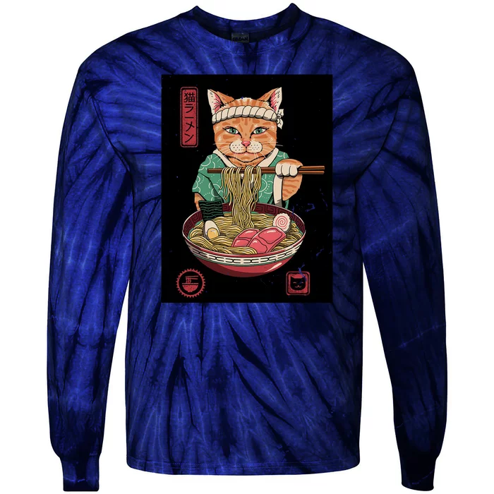 Kawaii Cat Anime Tie-Dye Long Sleeve Shirt