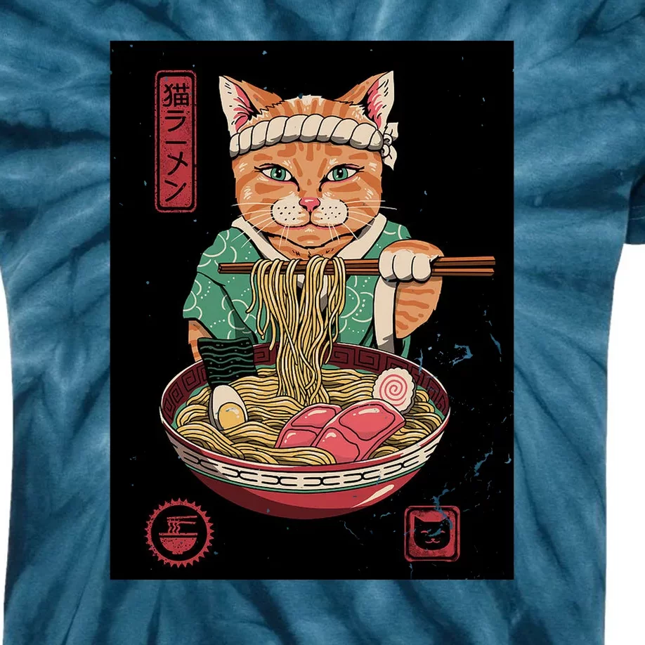 Kawaii Cat Anime Kids Tie-Dye T-Shirt