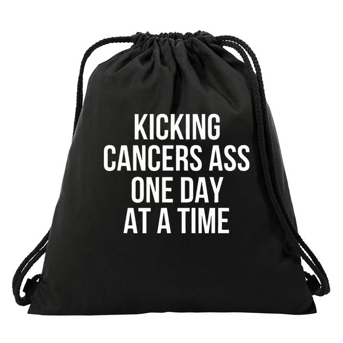 Kicking CancerS Ass One Day At A Time Anti Cancer Drawstring Bag