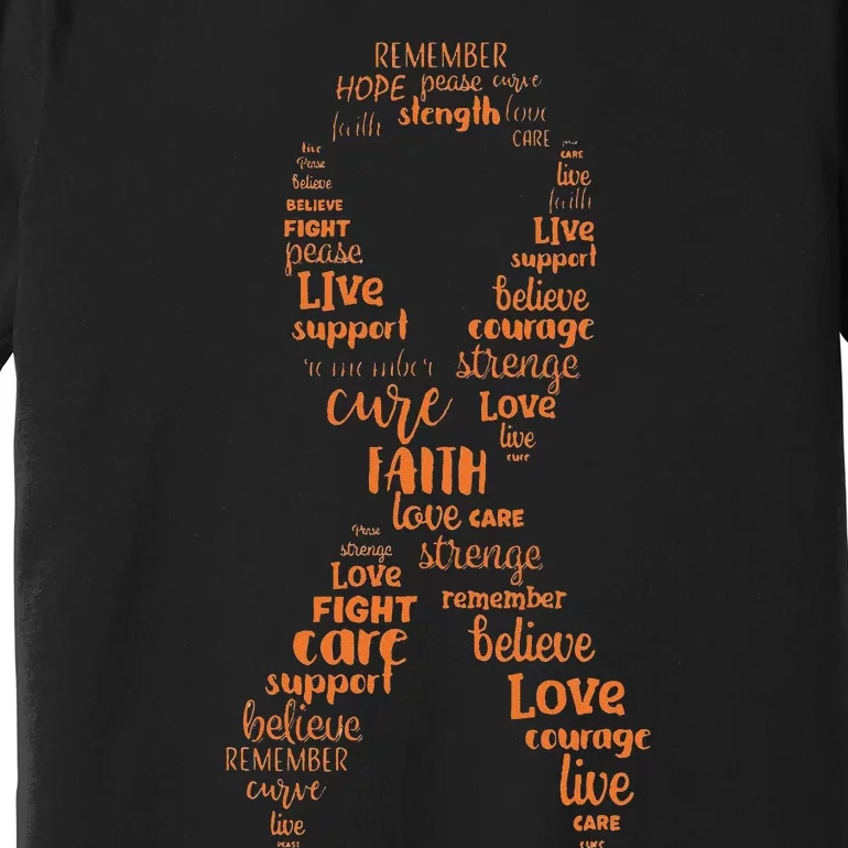 Kidney Cancer Awareness Orange Ribbon Premium T-Shirt