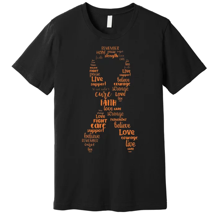 Kidney Cancer Awareness Orange Ribbon Premium T-Shirt