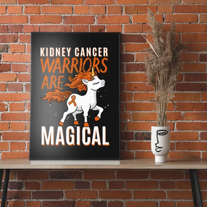 Kidney Cancer Awareness Supporter Warrior Unicorn Lover Gift Poster