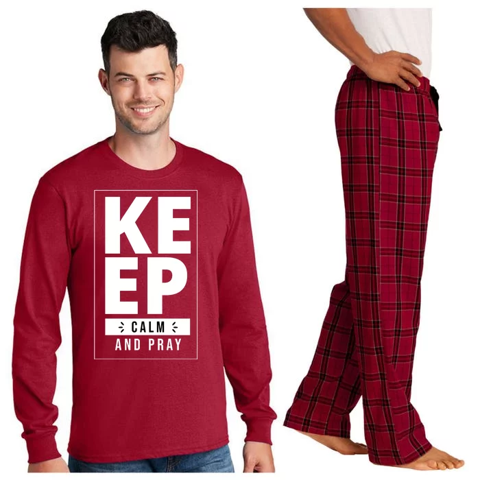 Keep Calm And Party Funny Slogan Long Sleeve Pajama Set