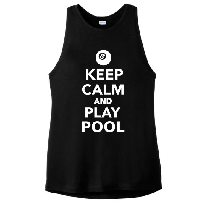 Keep Calm And Play Pool Billiards Gift Ladies Tri-Blend Wicking Tank