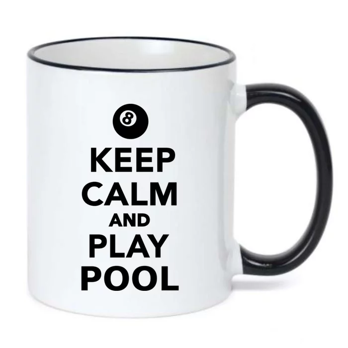 Keep Calm And Play Pool Billiards Gift Black Color Changing Mug