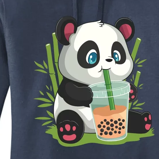 Kawaii Cute Anime Panda Otaku Japanese Bubble Boba Tea Women's Pullover Hoodie