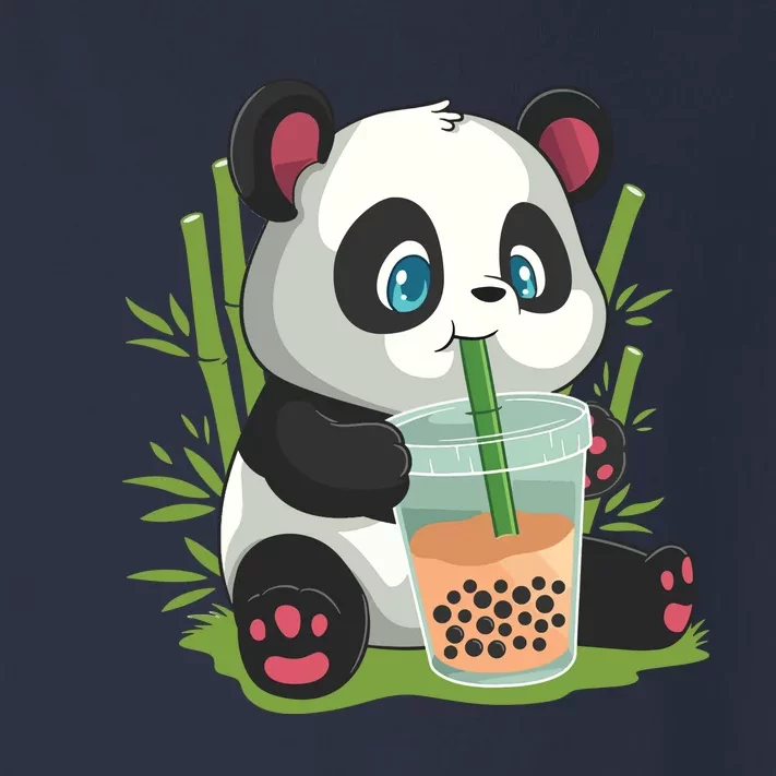 Kawaii Cute Anime Panda Otaku Japanese Bubble Boba Tea Toddler Long Sleeve Shirt