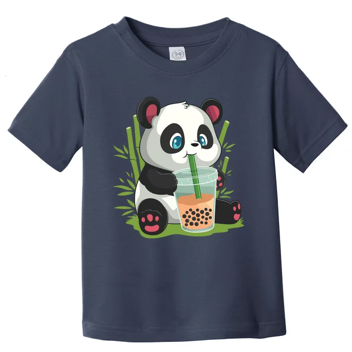 Kawaii Cute Anime Panda Otaku Japanese Bubble Boba Tea Toddler T-Shirt