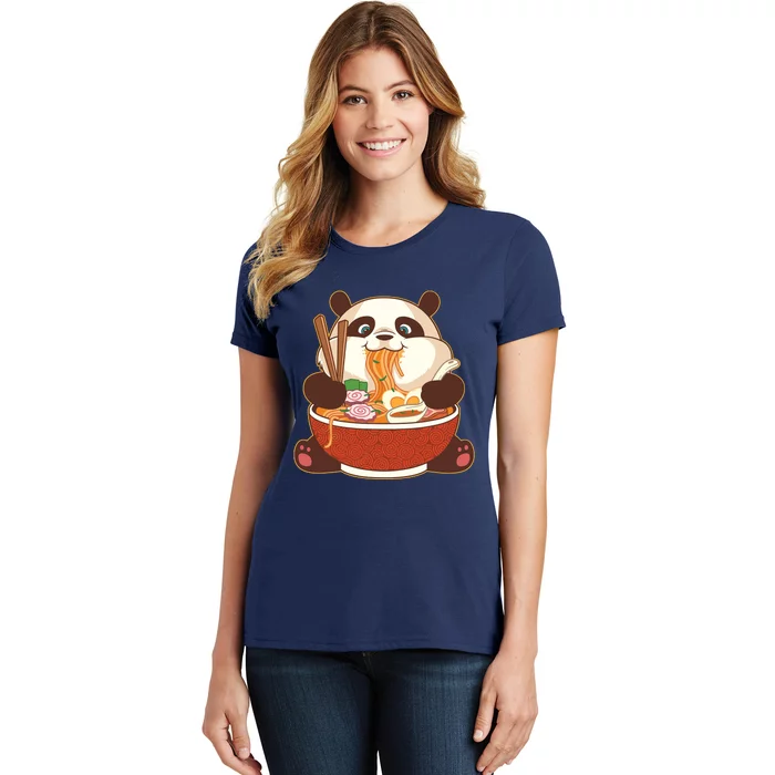 Kawaii Cute Anime Panda Otaku Japanese Ramen Noodles Gift Women's T-Shirt