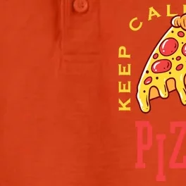 Keep Calm And Eat Pizza Funny Dry Zone Grid Performance Polo