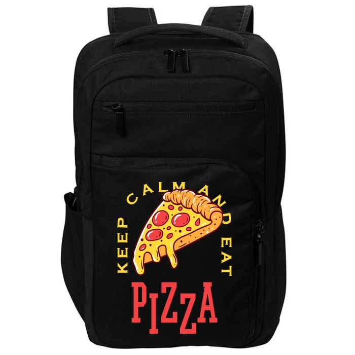 Keep Calm And Eat Pizza Funny Impact Tech Backpack